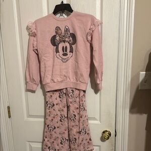 Disney Pink Minnie Mouse outfit  with Ruffled Top